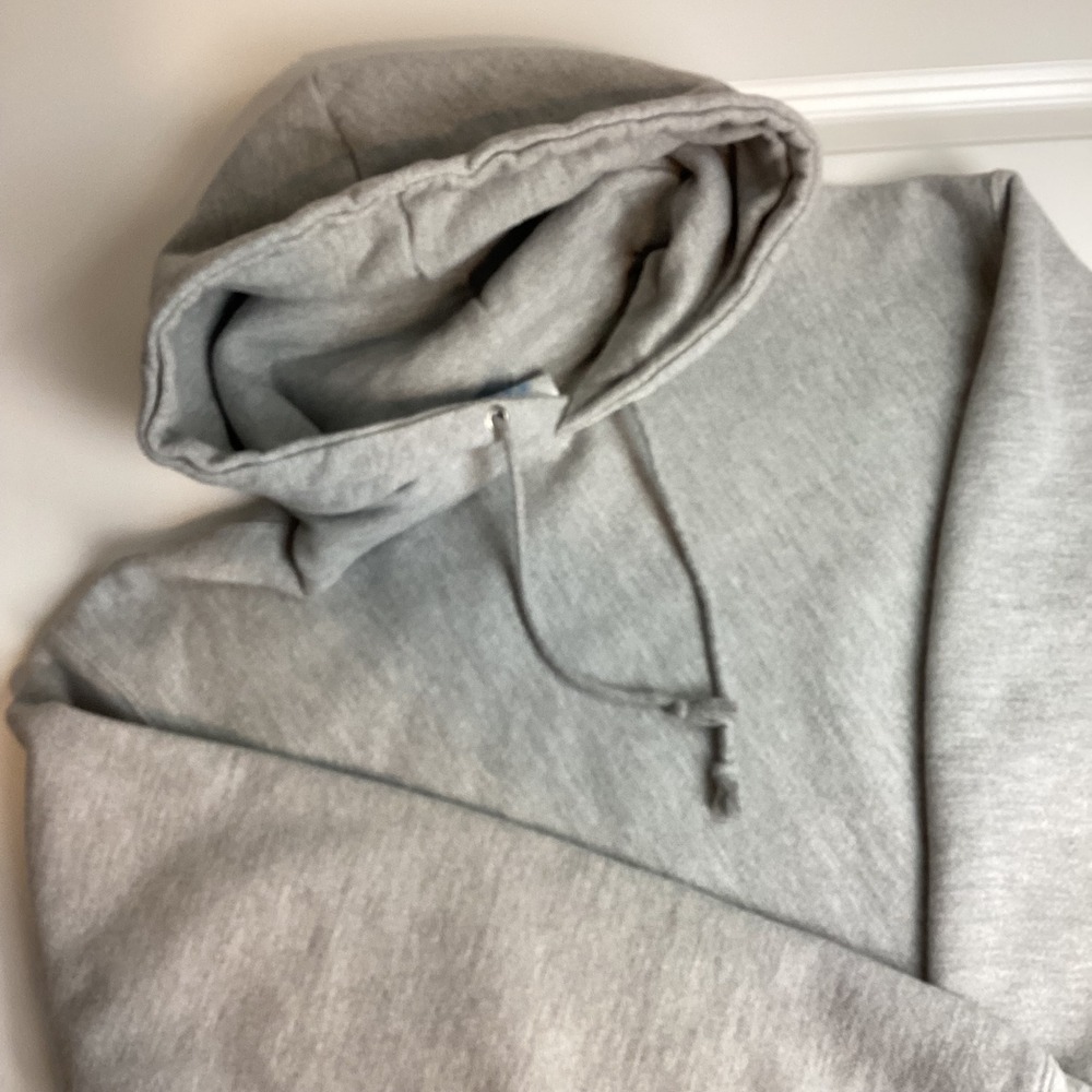 Champion Reverse Weave Hoodie Heather Gray GF68 Large Heavyweight Sweatshirt